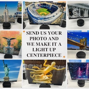 カスタムメイド 16 色 LED テーブル パーティー センターピース 大型 8"x10" ミツバ パーティー イベント - 独自のロゴやデザインを作成してパーティーを明るくしましょう。