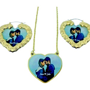Your Custom Picture Photo Printed on Premium Acrylic Necklace Pendant Jewelry Personalized Free Laser Engrave Names and Quality Choice Chain