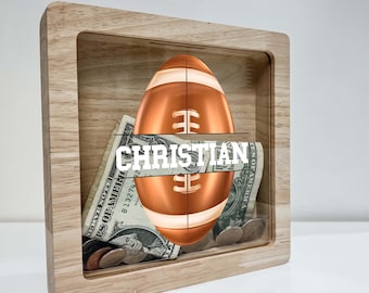 Alcancía de ahorros personalizada, regalo para niños con diseño de jugador de fútbol, ideal para decoración de habitación de fútbol, regalo navideño: ¡enseñe a ahorrar con estilo!