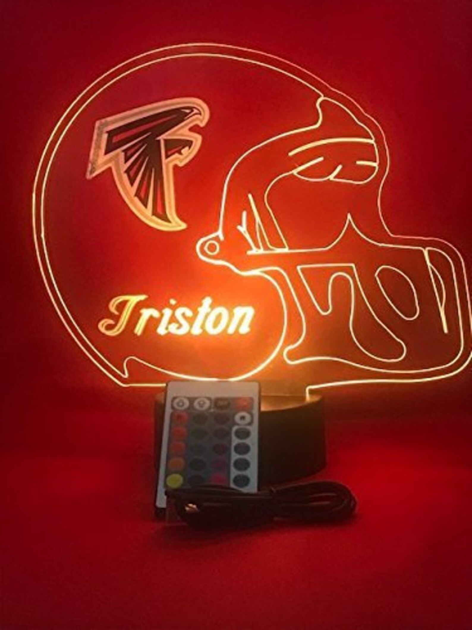 Atlanta Falcons Night Light Up Table Lamp Football Helmet Etsy