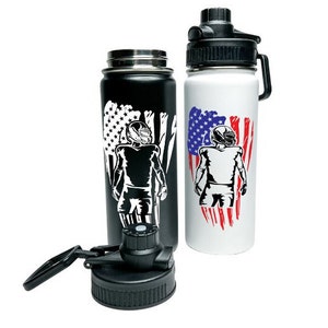 Personalized Insulated Stainless Steel Sports 18/32oz Water Bottle USA American Flag Football Player Team Fan School Classic Thermal Flasks