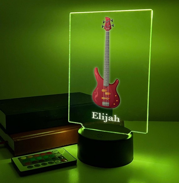Luci al neon a forma di chitarra rock, per studio musicale