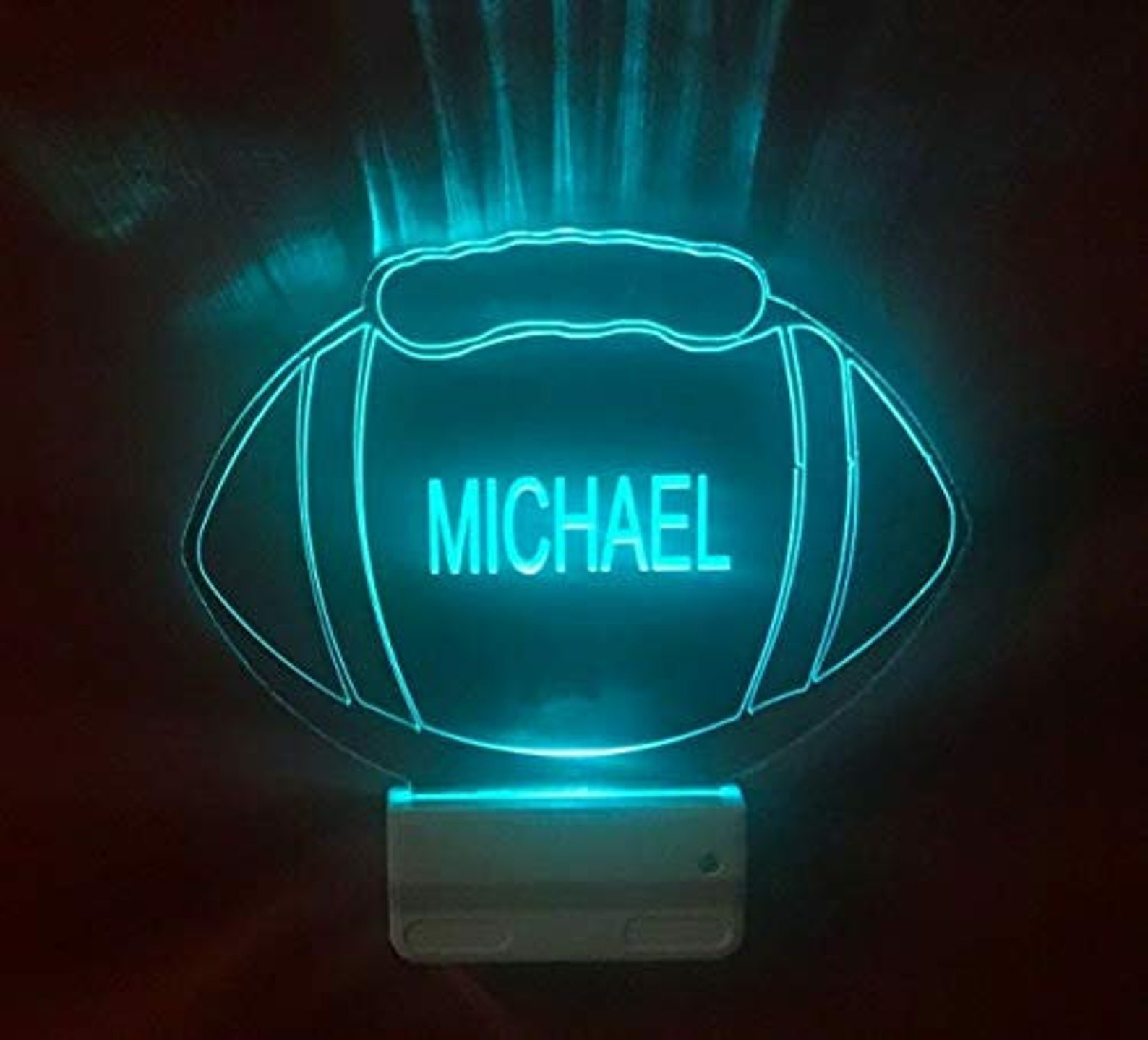 Football Night Light Multi Color Personalized LED Wall Etsy