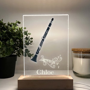 Clarinet Player, Wind Instrument Night Light Up Table Lamp LED Personalized Custom, Gift For Musicians, Clarinetists, Music Band Lovers Gift image 3