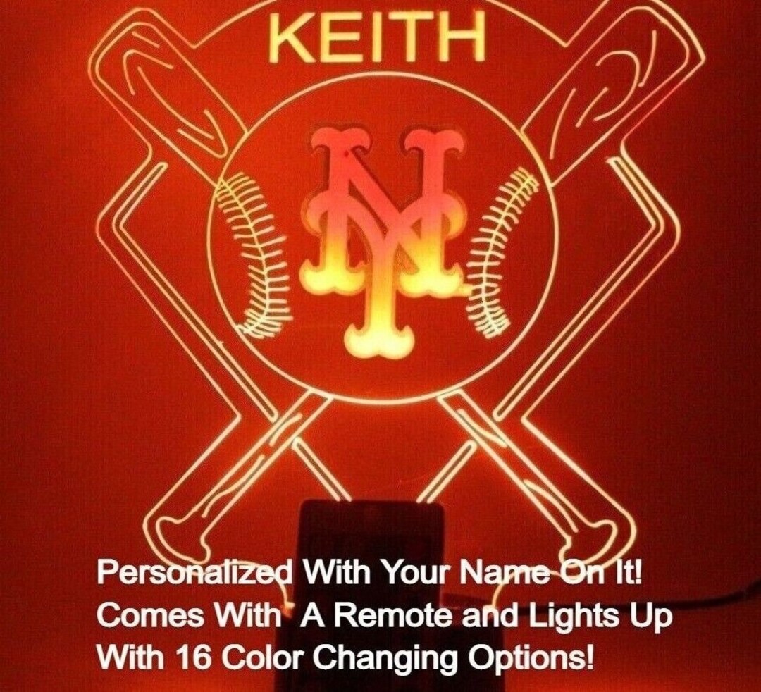 New York Mets NY Night Light up Table Lamp Baseball Stadium Etsy