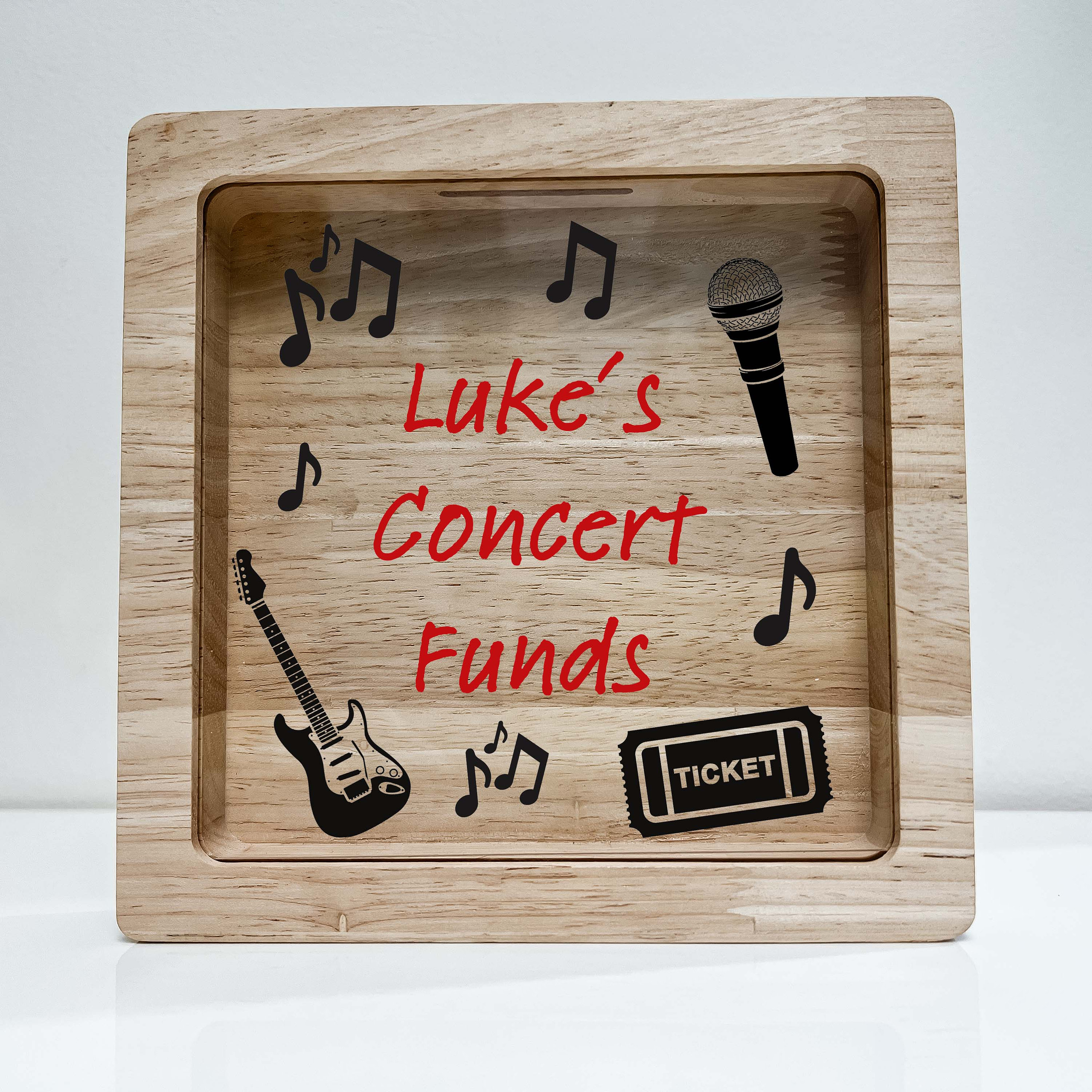 Concert Bank Shadow Box Personalized Adventure Memory Wooden Keepsake ...