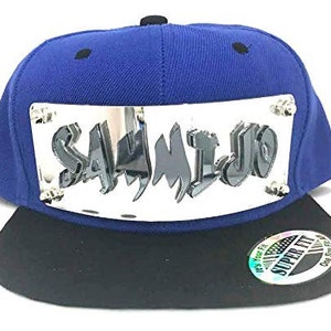 Personalized Custom Snapback Hat Six Panel Flat Bill Snap Back Hat Cap, Laser Cut Graffiti Letters, Custom Made to Order, Exclusive Creation