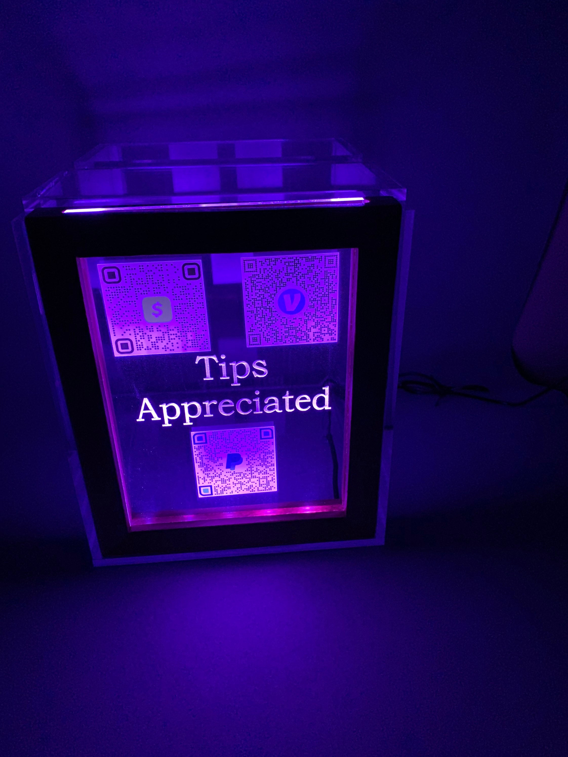 Fantastically Unique Eye Catching Light up Tip Box Fund Raiser Etsy