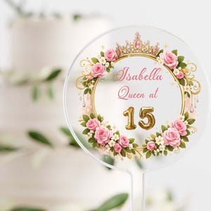Feliz Quinceanera 15 jaar oude kweepeer Happy Birthday taarttopper top gepersonaliseerde decoratie decor | Laten we een feestje bouwen | Vieren en feesten!