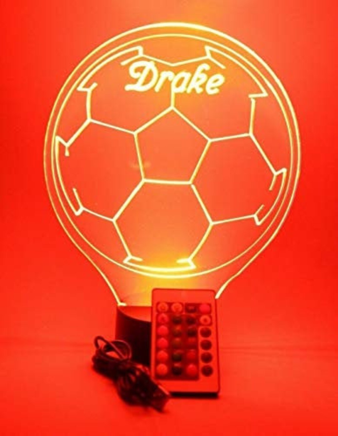 Soccer Ball Soccerball Sports Night Light up Table Desk Lamp LED