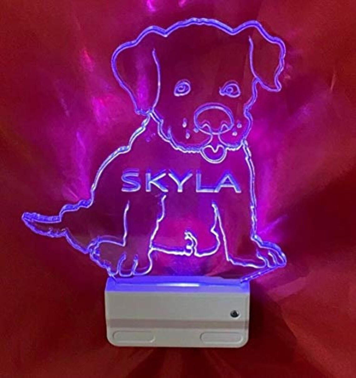 Puppy Dog Night Light Multi Color Personalized LED Wall Etsy