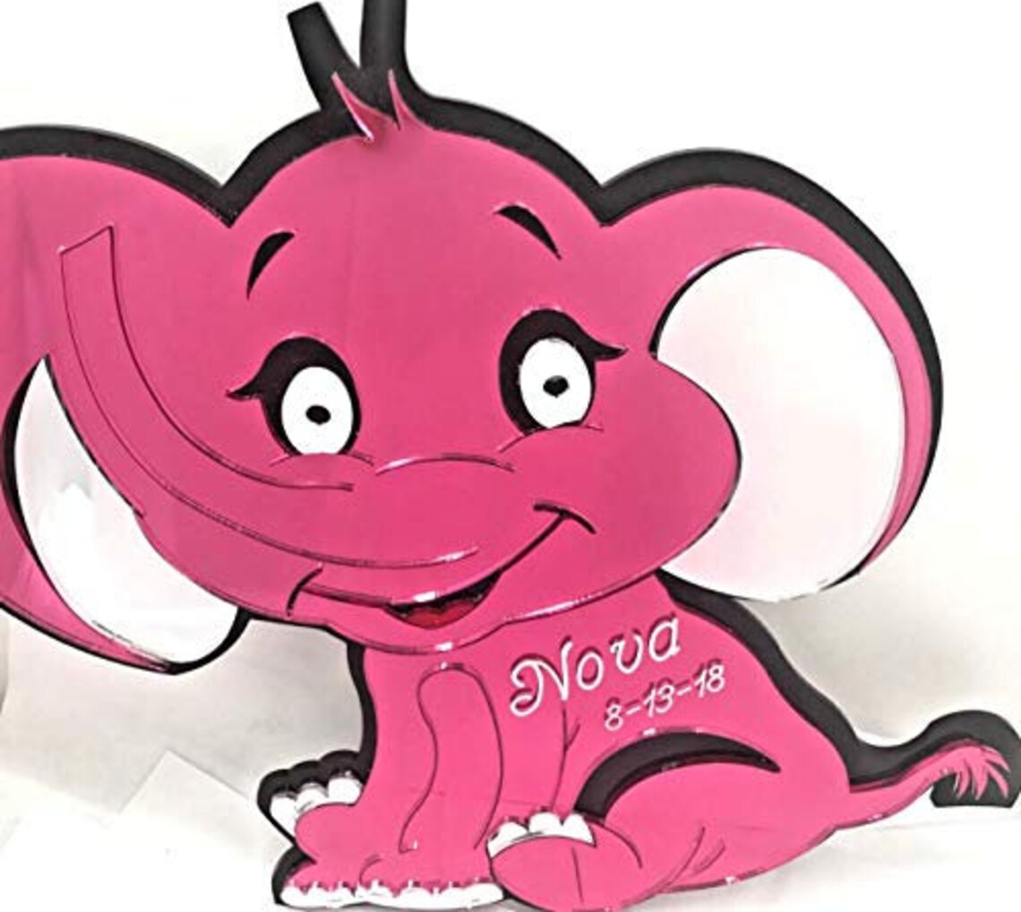 Baby Elephant Wall Art Design Home Decor Hanging Personalized Etsy