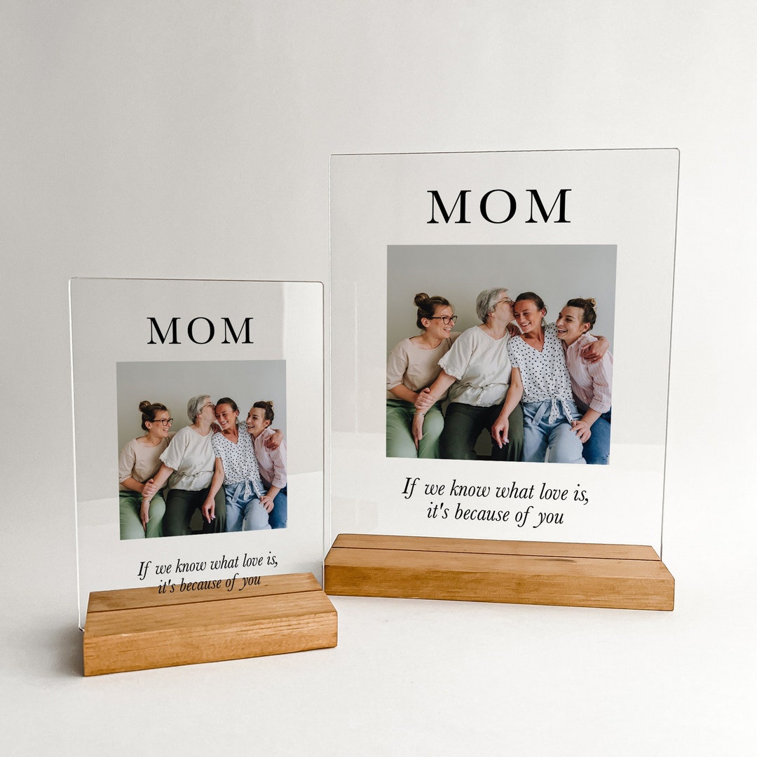 Custom Personalized Free Engraved Photo Picture Plaque Home Décor Her Mom Mommy Mother Wood Desk ...