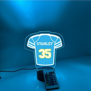 Personalisierte Name Nummer Fußball Trikot Spieler Fan Team Sport Themen Nacht 16 Farben Licht Lampe LED Zimmer Mann Höhle Dekor - LA Los Angeles