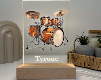 Frühstücksbrett Mit Schlagzeug-Gravur – Personalisierbares Holzbrett Für Drummer