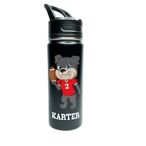Personalized Insulated Stainless Steel Sports 18/32oz Water Bottle Custom Name Football Player Team Fan Classic Thermal Flasks & Easy Carry