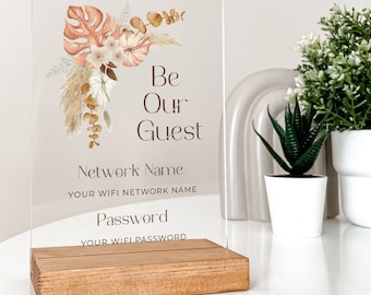 Aangepaste Wifi wachtwoord teken gepersonaliseerde vrijstaande tafel bureaustandaard voor gasten Air Bnb Home Restaurant Office Business Decor Signage Gift