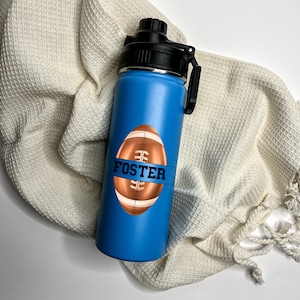 Personalized Insulated Stainless Steel Sports 18/32oz Classic Thermal Flasks Water Bottle Football Game Player Fan Custom Print & Easy Carry