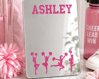 Cheerleader Cheer Locker Mirror Personalized Back to School Magnetic Custom Name Decor Inside Locker Organizer Accessory Refrigerator Magnet