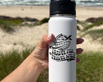 Viaje longe, viaje ampla garrafa de água esportiva Frascos isolados a vácuo de aço inoxidável de 18/32 onças Garrafa de aventura, mantém líquidos gelados!