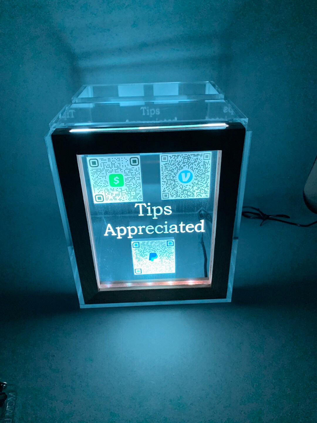 Fantastically Unique Eye Catching Light up Tip Box Fund Raiser Jar