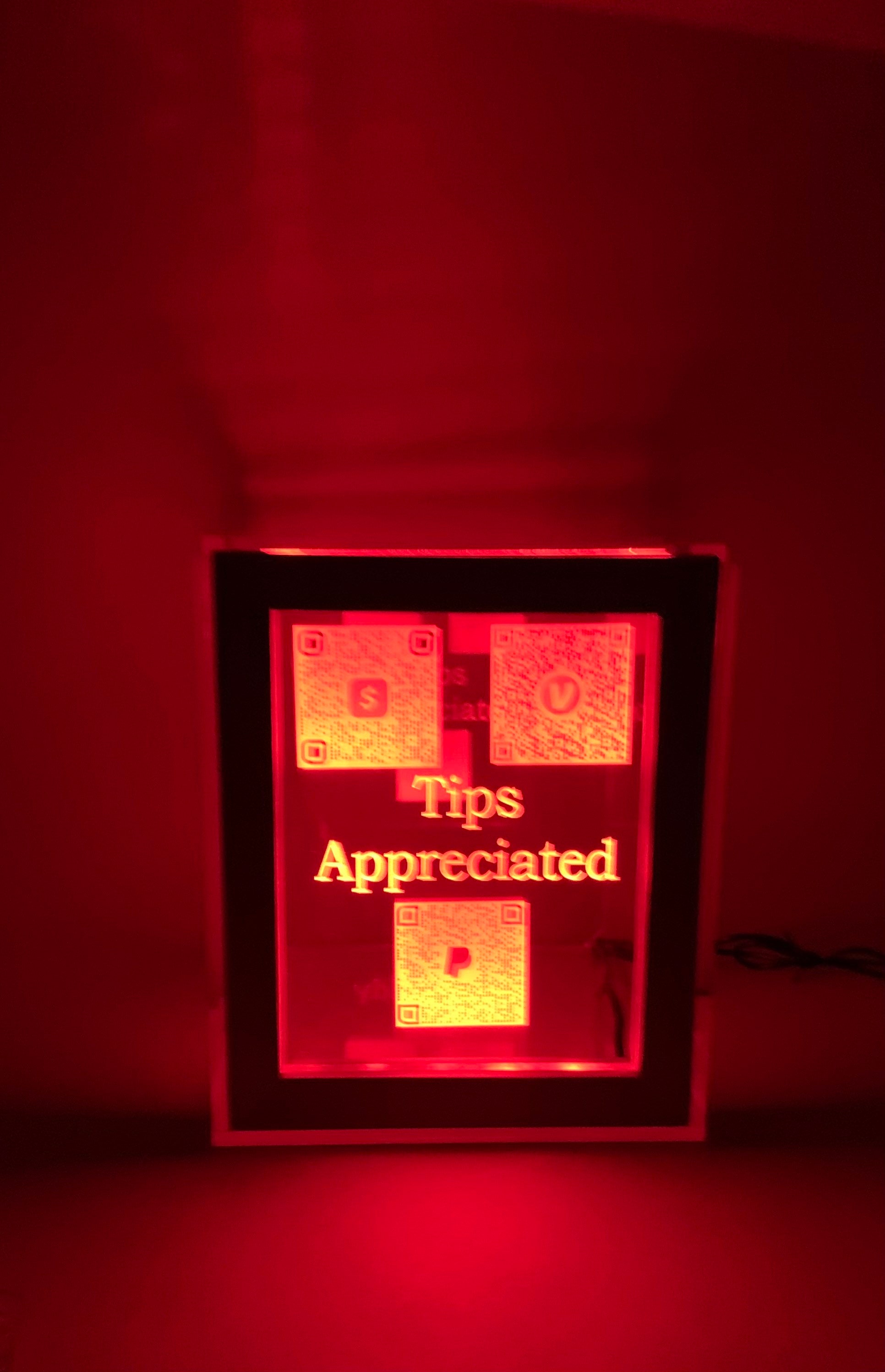 Fantastically Unique Eye Catching Light up Tip Box Fund Raiser Etsy