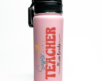 Sport Water Bottle 18/32oz Stainless Steel Insulated Flasks Personalized Teacher Appreciation Gift for Teacher School Teacher Thank You Gift