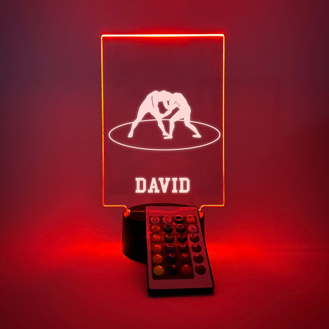 Personalized Wrestling Player Fan Light Up, 16 Colors LED Room Sports