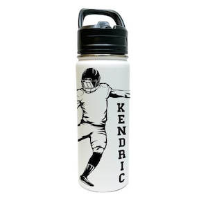 Personalized Insulated Stainless Steel Sport 18/32oz Water Bottle Custom Name Football Player ChoiceDesign Classic Thermal Flasks Easy Carry