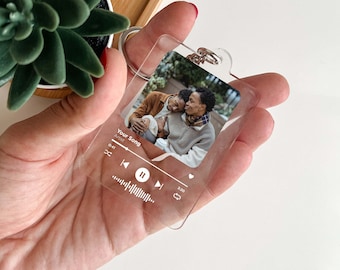 Custom Spotify keychain | Personalized Photo Keychain | Custom Song Plaque Keychain | Keychain For Lovers Friends Couple Wedding Anniversary