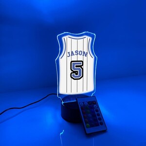 Personalized Name & Number Basketball Jersey Player Fan Team Hoops Sports Themed Night Light 16 Colors Lamp LED Room Man Cave Decor, Orlando