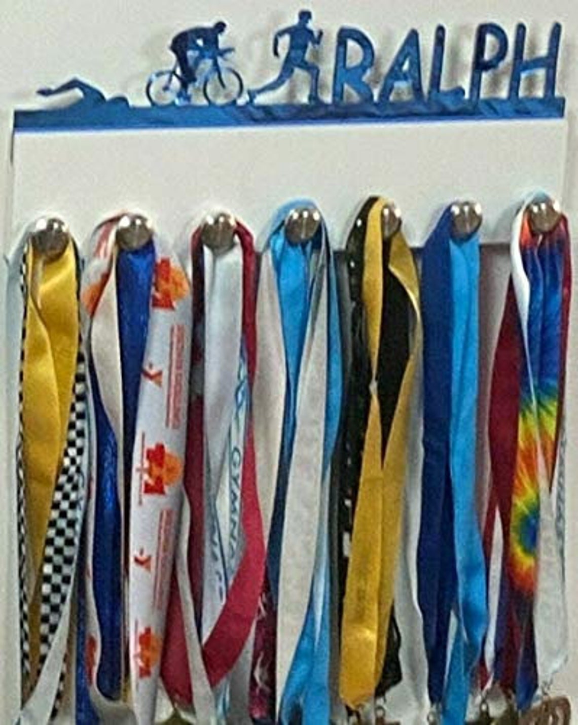 Custom Personalized Name Medal Holder Triathlon Multi Sports Etsy