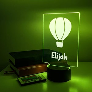 Custom Personalized LED 16 Color Light Up Lamp Stand Boys Hot Air Ballon & More Designs Choice Christmas Family Home Room Décor Gift For Him