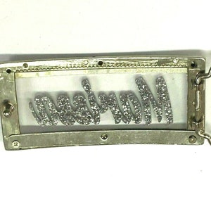 Adjustable Belt Buckle Laser Cut Personalized Custom Bling Rhinestone Silver Glitter Any Name, Word Fantastically Unique and Eye Catching image 3