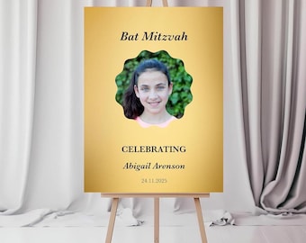 Bar Bat Mitzvah Quinceañera Sweet 16 Birthday Sign In Board Custom Logo Party Decor Premium Acrylic Personalized Size Color Signature Board