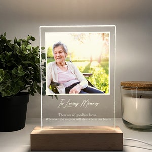 Custom Personalized Photo LED Wood Stand Room Night Light Up Table Lamp In Loving Memory Condolence Remembrance Loss Sympathy Memorial Gift image 6