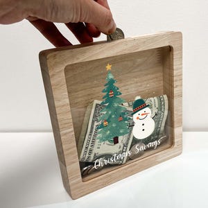 Personalized Christmas Snowman Tree Savings Piggy Bank Money Box Boys, Girls Room Decor Present Ideal Holiday Gift - Teach Savings in Style!