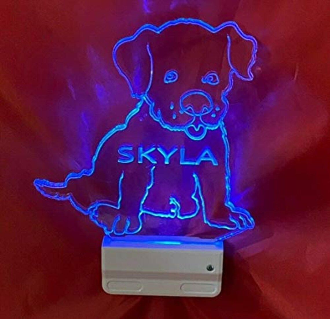 Puppy Dog Night Light Multi Color Personalized LED Wall Etsy