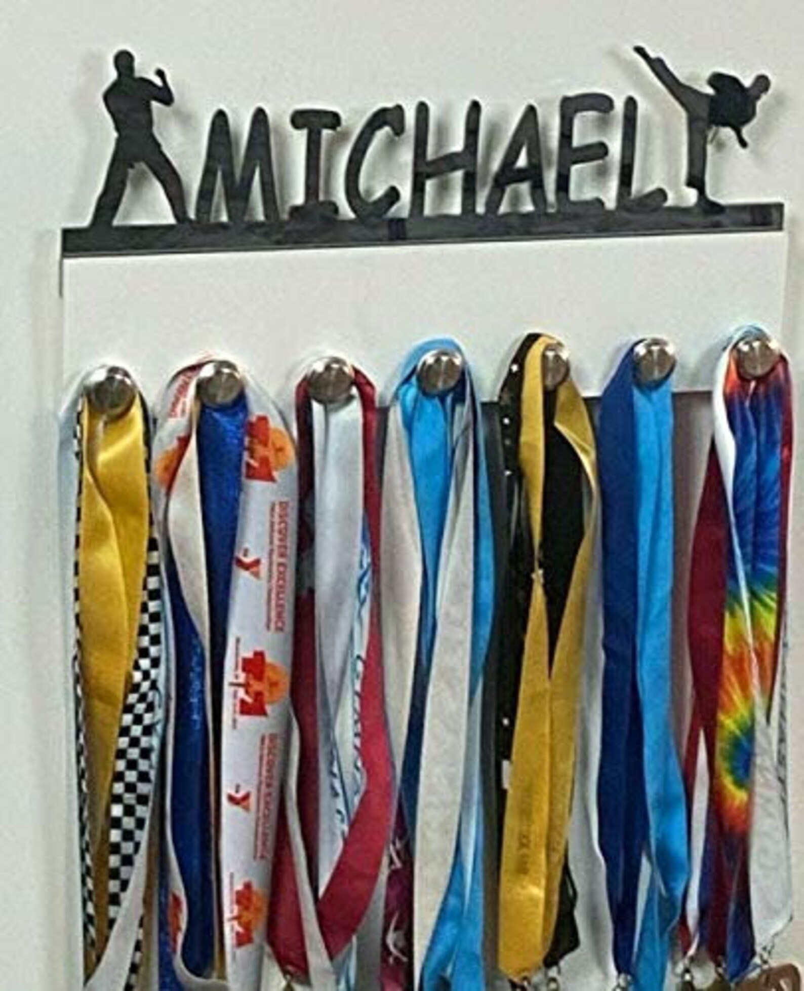 Tai Kwon Do Display Rack Custom Personalized Name Medal Holder Taekwondo Tae Kwon Do Belts ...