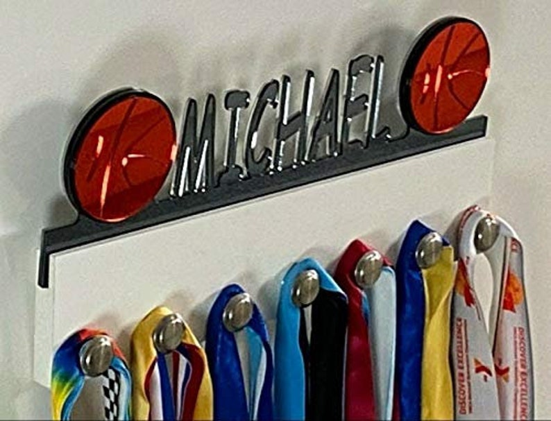 Custom Personalized Name Medal Holder Basketball Sports Etsy