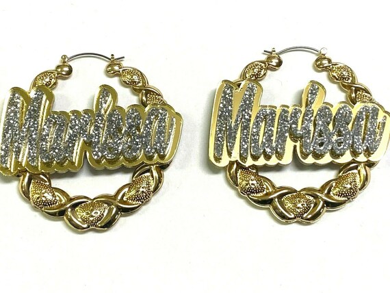 LightZ 14k Black Gold Laser Cut Glitter Twist Hoop Earrings LightZ 14k Black Gold Laser Cut Glitter Twist Hoop Earrings