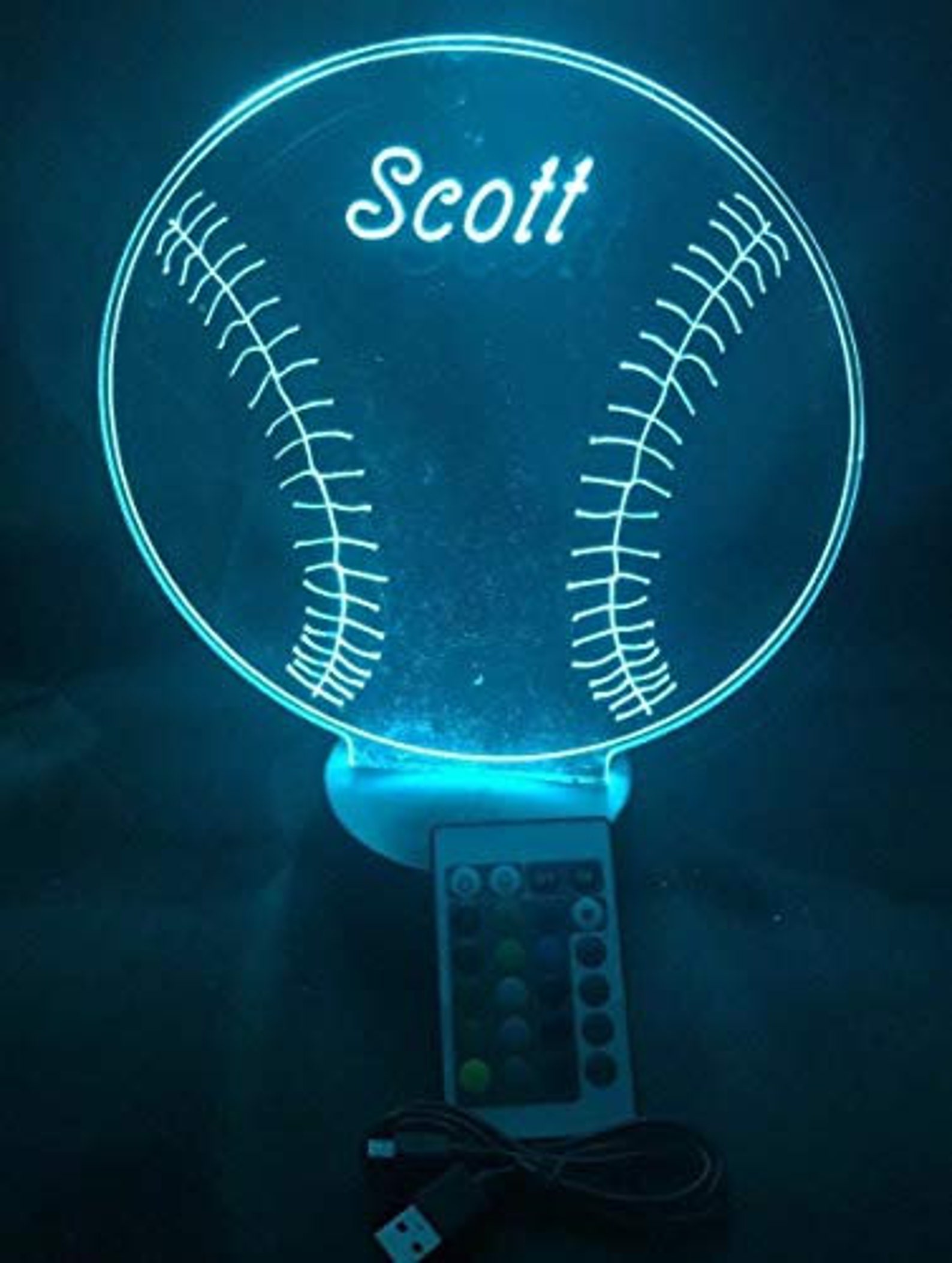 Softball Diamond Ball Sports Night Light Up Table Desk Desk Etsy