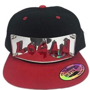 Personalized Custom Snapback Hat Six Panel Flat Bill Snap Back Hat Cap, Laser Cut Graffiti Letters, Custom Made to Order, Exclusive Creation