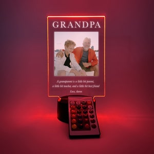 Personalized Grandpa Gift, Custom Photo Night Light Father’s Day Gift for Grandpa 3D LED Lamp Light Grandfather Birthday Gift from Grandkids