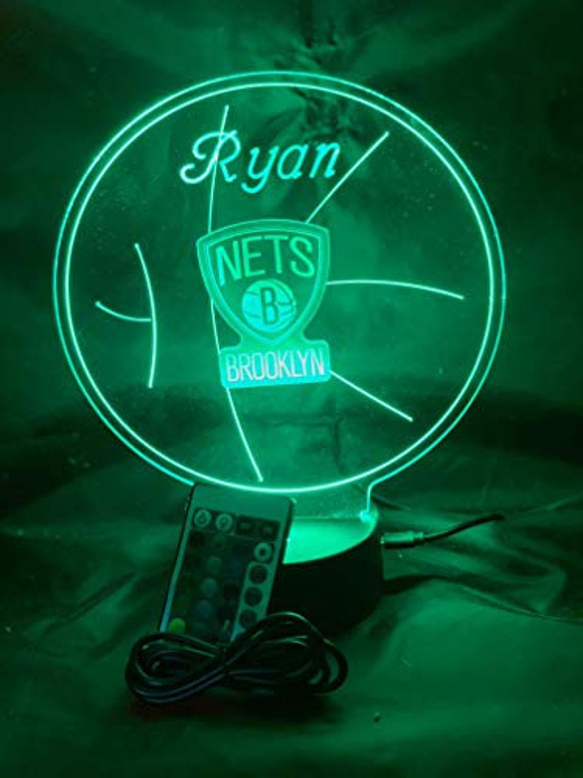 Brooklyn Nets Basketball Sports Night Light Up Table Desk Lamp Etsy