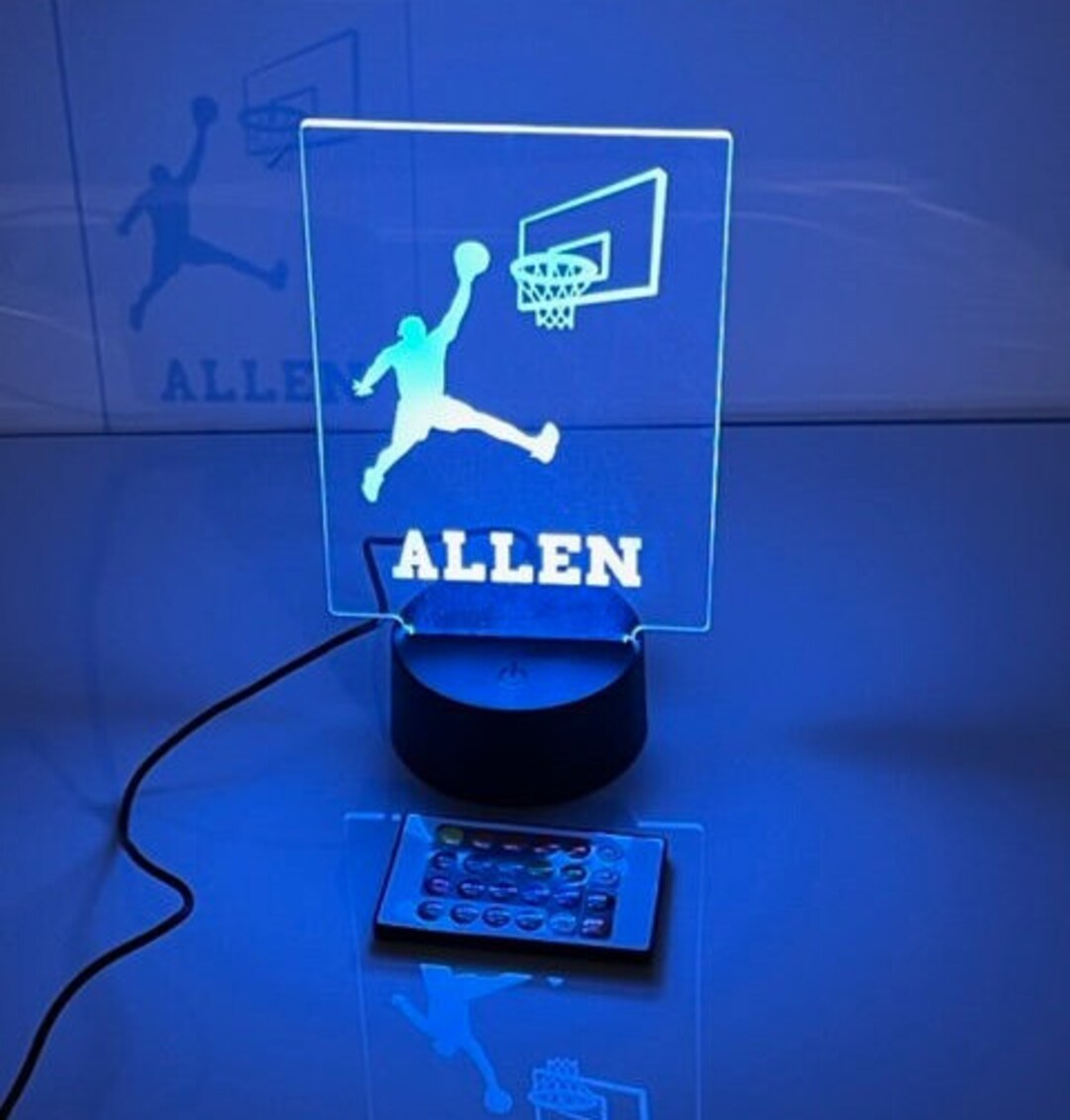 Basketball Ball Team Player Fan Sports Night Light up Table Desk Lamp