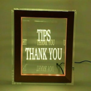 Fantastically Unique Eye Catching Tip Box Raffle Fund Raiser Donation Jar Personalized Engraved LED 16 Colors Changing 7&quot;W x 8.5&quot;H Container