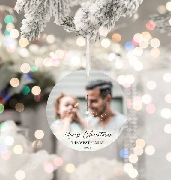 Ornamento Di Natale Personalizzato 2024 Con Foto E Testo - In Ceramica O Legno - Ricordo Per Albero Di Natale - 5