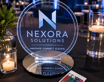 Custom Logo LED Light Up Sign Personalized Business Logo Centerpiece Parties, Events, Marketing, Branding, Trade Shows & Corporate Promotion