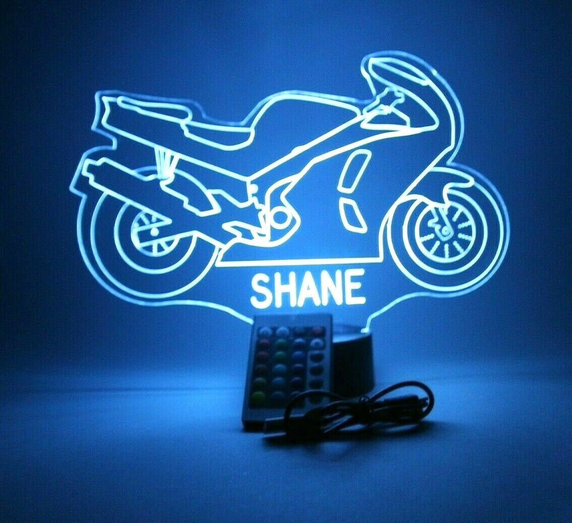 Motorcycle Bike Cycle Night Light up Table Desk Lamp LED Etsy